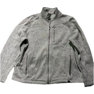 Men’s LL Bean Beige Full Zip Fleece Jacket Size XL Regular